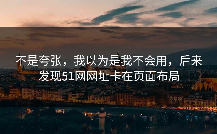 不是夸张，我以为是我不会用，后来发现51网网址卡在页面布局
